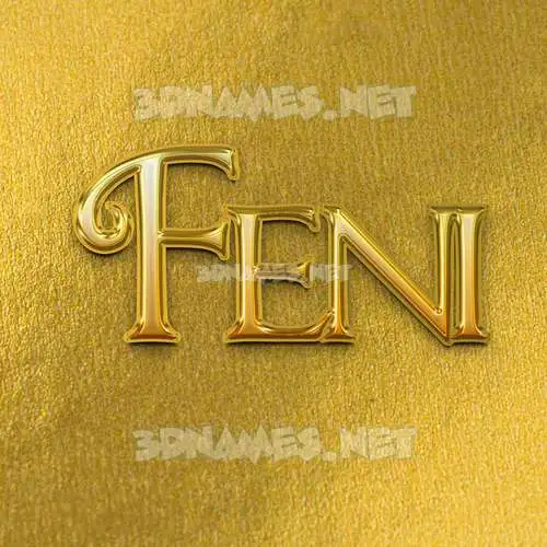 feni in All Gold style - 3D name wallpaper