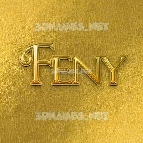 feny in All Gold style - 3D name wallpaper