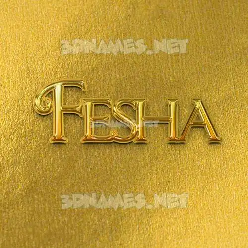 fesha in All Gold style - 3D name wallpaper