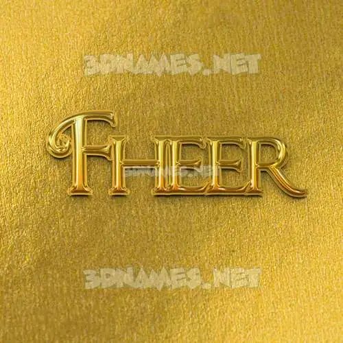 fheer in All Gold style - 3D name wallpaper