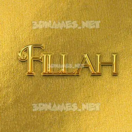 fillah in All Gold style - 3D name wallpaper fillah in All Gold style - 3D name wallpaper