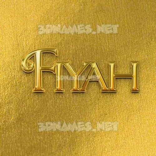 fiyah in All Gold style - 3D name wallpaper fiyah in All Gold style - 3D name wallpaper