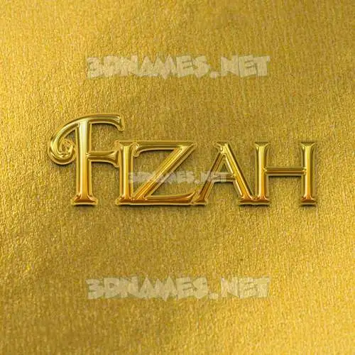 fizah in All Gold style - 3D name wallpaper fizah in All Gold style - 3D name wallpaper
