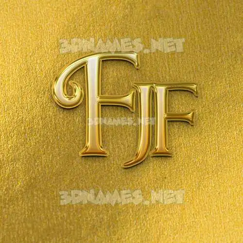 fjf in All Gold style - 3D name wallpaper fjf in All Gold style - 3D name wallpaper