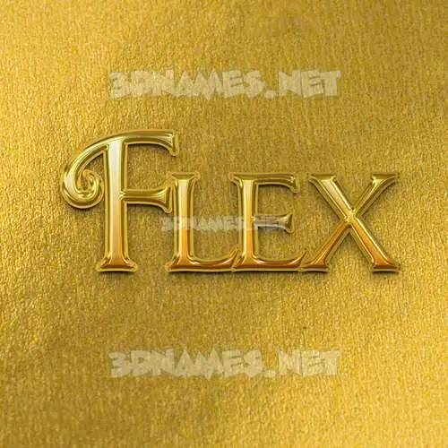 flex in All Gold style - 3D name wallpaper