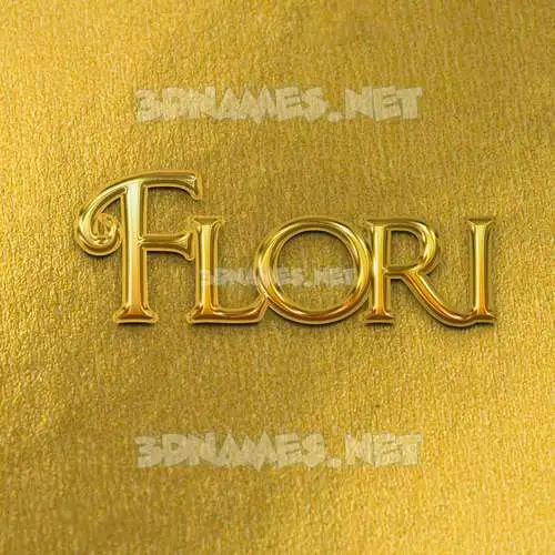 flori in All Gold style - 3D name wallpaper flori in All Gold style - 3D name wallpaper