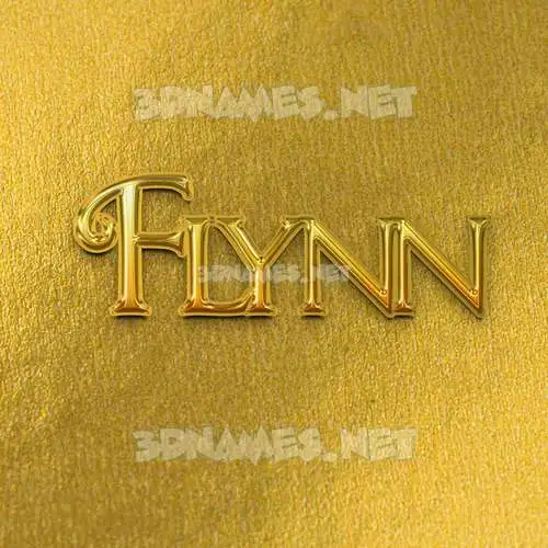 flynn in All Gold style - 3D name wallpaper