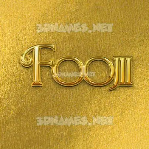 foojii in All Gold style - 3D name wallpaper