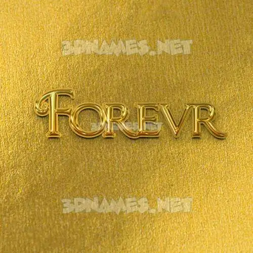 forevr in All Gold style - 3D name wallpaper forevr in All Gold style - 3D name wallpaper
