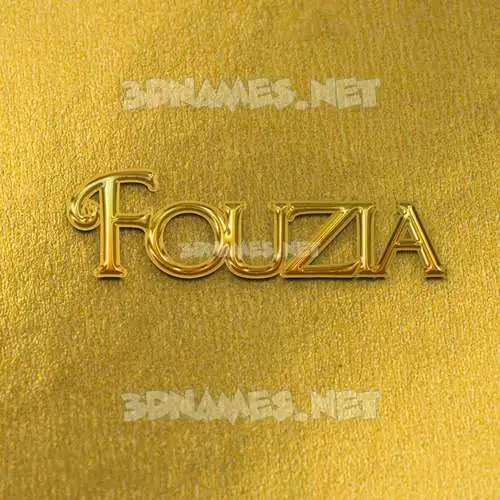 fouzia in All Gold style - 3D name wallpaper