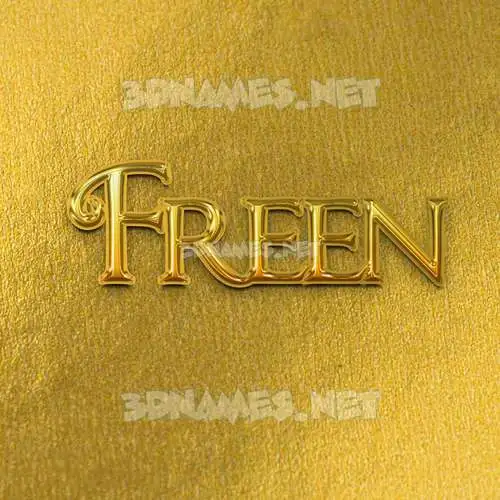 freen in All Gold style - 3D name wallpaper