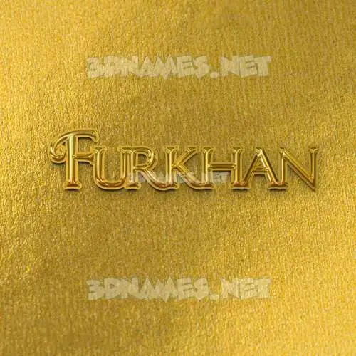 furkhan in All Gold style - 3D name wallpaper