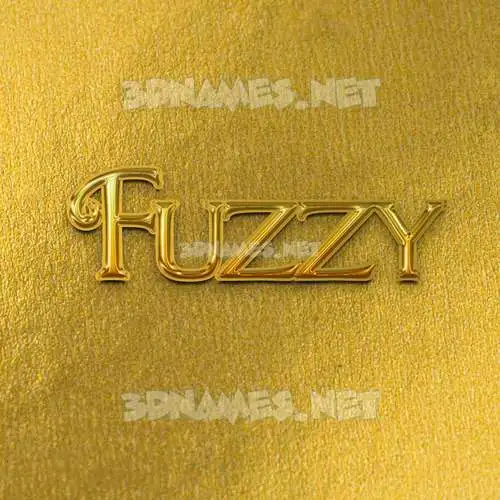 fuzzy in All Gold style - 3D name wallpaper