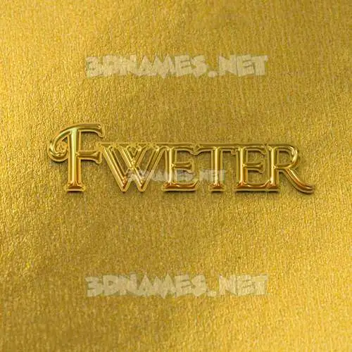 fweter in All Gold style - 3D name wallpaper fweter in All Gold style - 3D name wallpaper