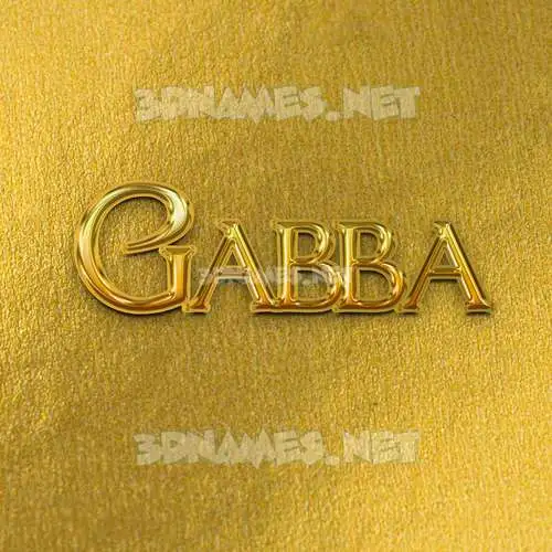 gabba in All Gold style - 3D name wallpaper