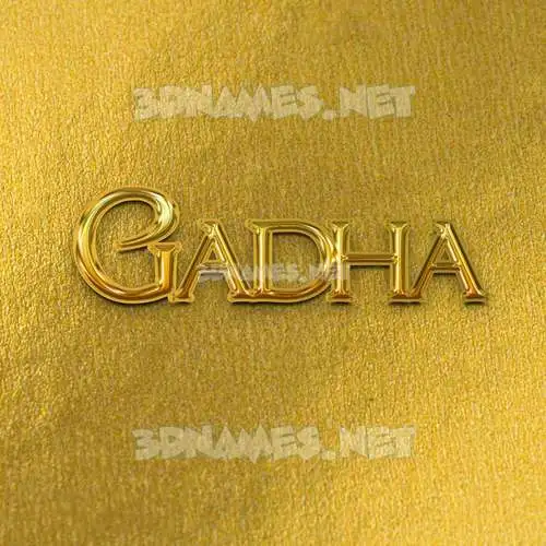 gadha in All Gold style - 3D name wallpaper