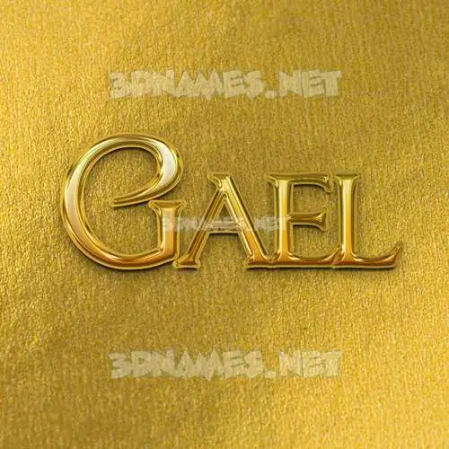 gael in All Gold style - 3D name wallpaper