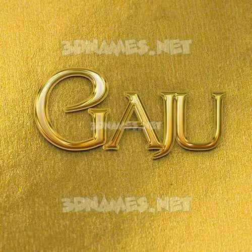 gaju in All Gold style - 3D name wallpaper