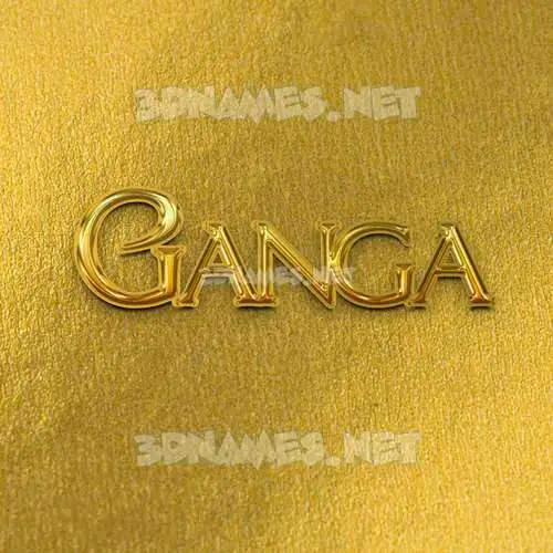 ganga in All Gold style - 3D name wallpaper