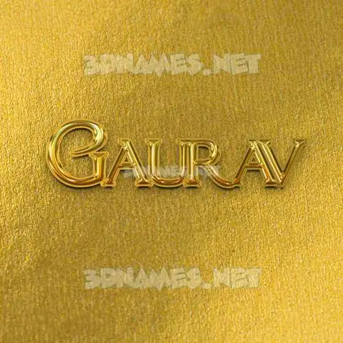 gaurav in All Gold style - 3D name wallpaper