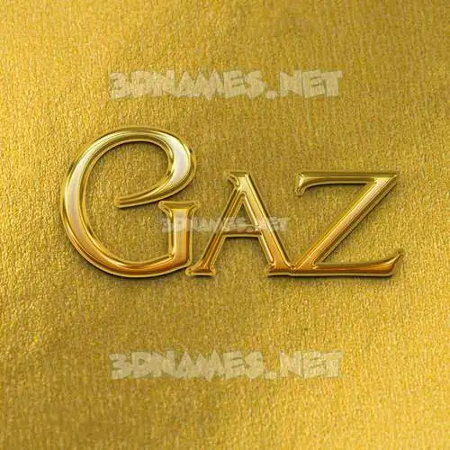 gaz in All Gold style - 3D name wallpaper