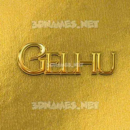 gelhu in All Gold style - 3D name wallpaper