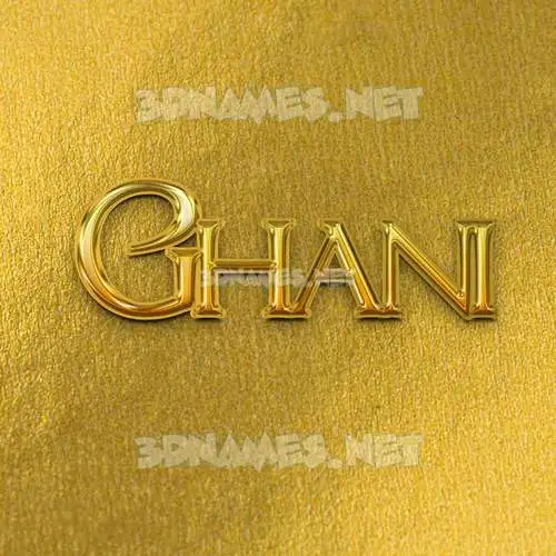 ghani in All Gold style - 3D name wallpaper