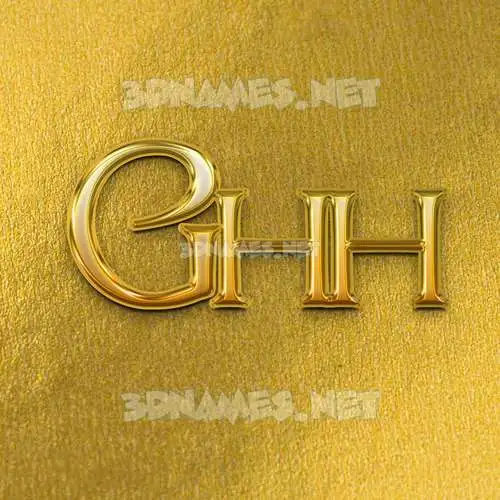 ghh in All Gold style - 3D name wallpaper