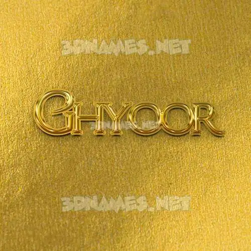 ghyoor in All Gold style - 3D name wallpaper