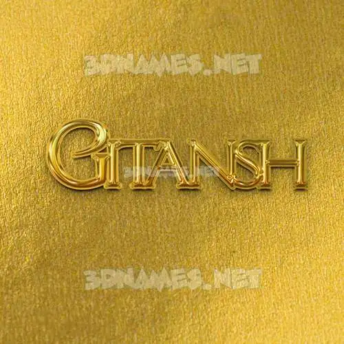 gitansh in All Gold style - 3D name wallpaper