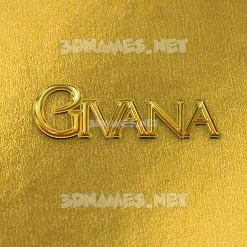 givana in All Gold style - 3D name wallpaper