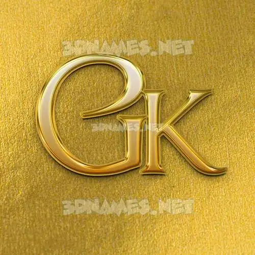 gk in All Gold style - 3D name wallpaper