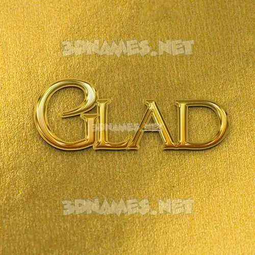 glad in All Gold style - 3D name wallpaper glad in All Gold style - 3D name wallpaper