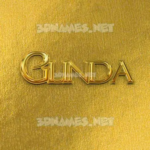 glinda in All Gold style - 3D name wallpaper