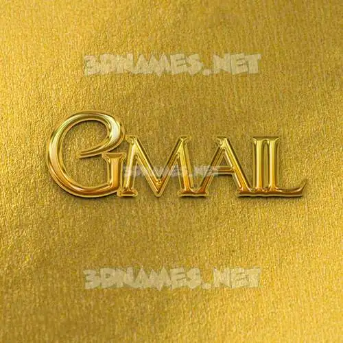 gmail in All Gold style - 3D name wallpaper