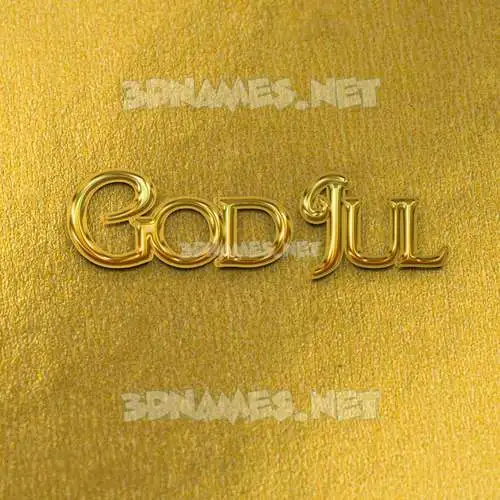 god jul in All Gold style - 3D name wallpaper