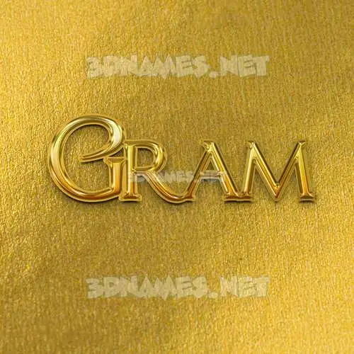 gram in All Gold style - 3D name wallpaper gram in All Gold style - 3D name wallpaper