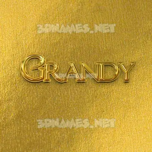 grandy in All Gold style - 3D name wallpaper