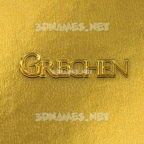 grechen in All Gold style - 3D name wallpaper