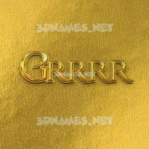 grrrr in All Gold style - 3D name wallpaper