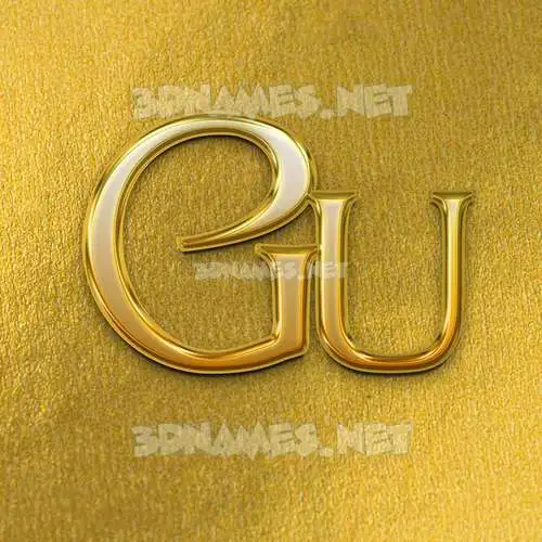 gu in All Gold style - 3D name wallpaper gu in All Gold style - 3D name wallpaper