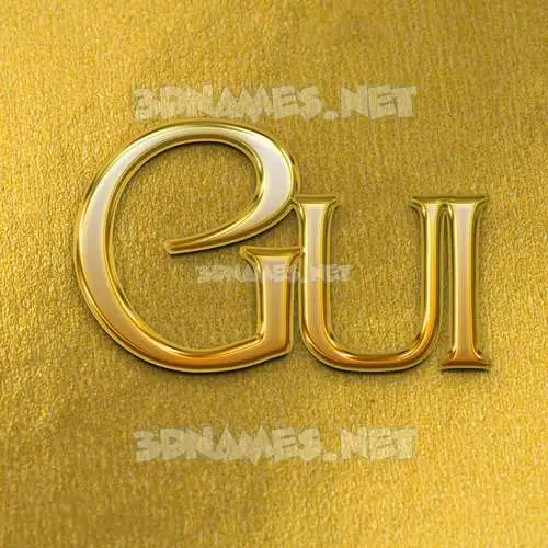 gui in All Gold style - 3D name wallpaper