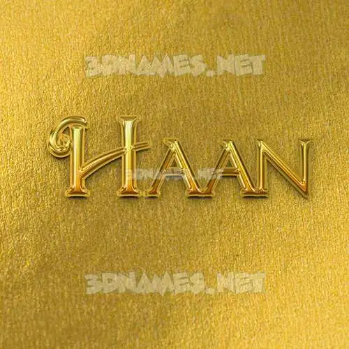 haan in All Gold style - 3D name wallpaper