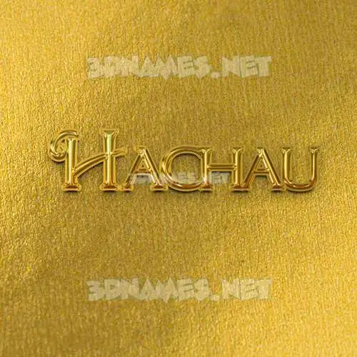 hachau in All Gold style - 3D name wallpaper hachau in All Gold style - 3D name wallpaper