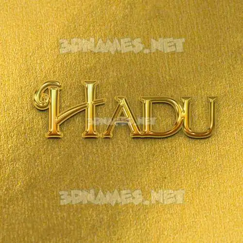 hadu in All Gold style - 3D name wallpaper hadu in All Gold style - 3D name wallpaper