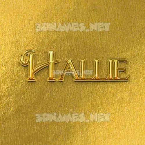 hallie in All Gold style - 3D name wallpaper