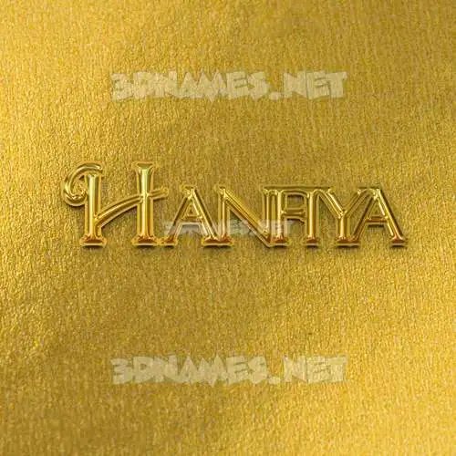 hanfiya in All Gold style - 3D name wallpaper