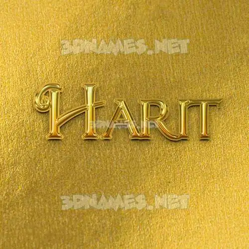 harit in All Gold style - 3D name wallpaper