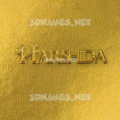 harshida in All Gold style - 3D name wallpaper