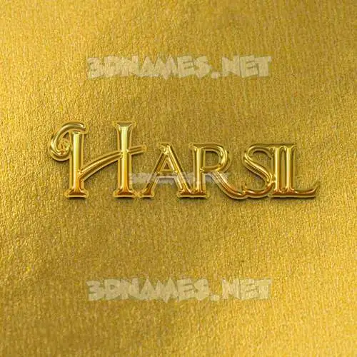 harsil in All Gold style - 3D name wallpaper